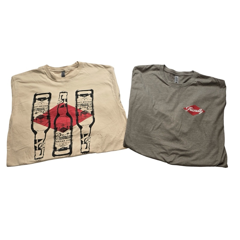 Grain Belt Beer Graphic Tee‎ Lot L Friendly Logo Bar Shirt